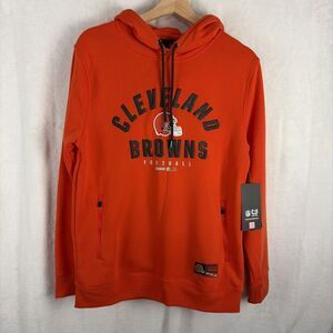 Cleveland Browns Throwback Helmet Logo Hoodie Sz Small Orange NFL Ultra NWT